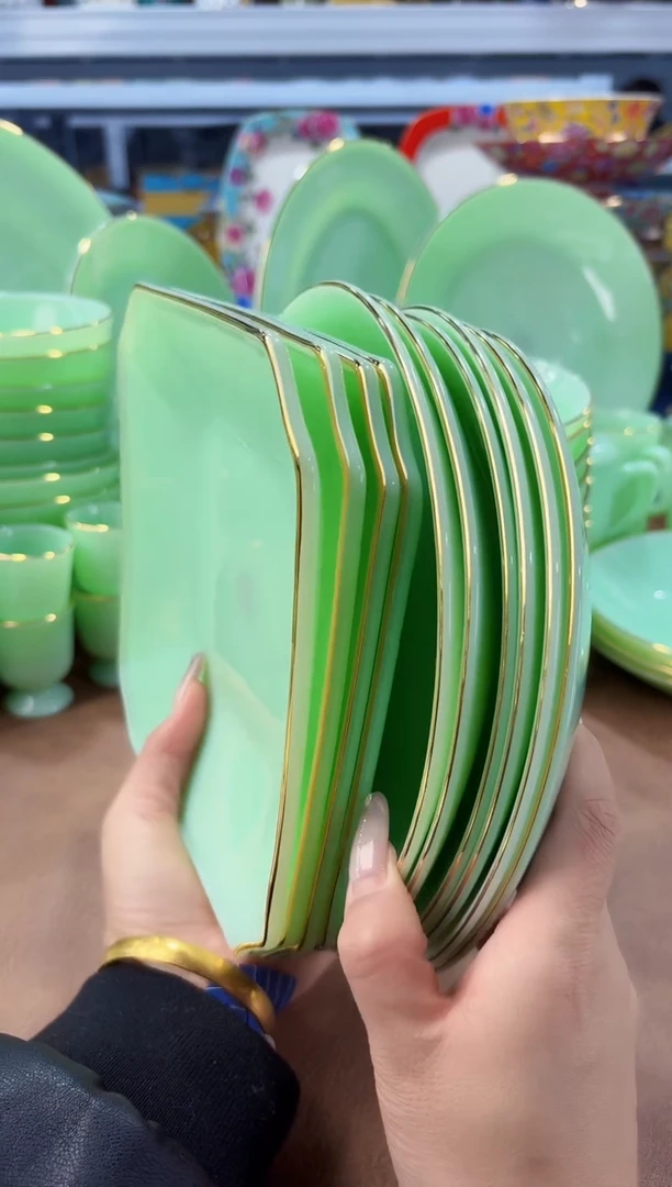 玉瓷8英寸深盘6个7.5英寸方盘4只