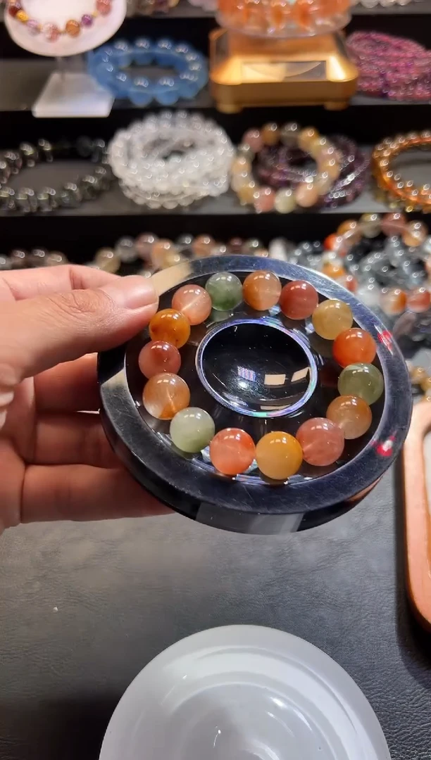 未镶嵌手链水晶杏*茶223