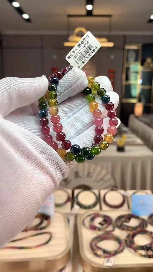 未镶嵌老矿碧玺彩虹单圈手串7mm+碧玺（多样性发一条） xion