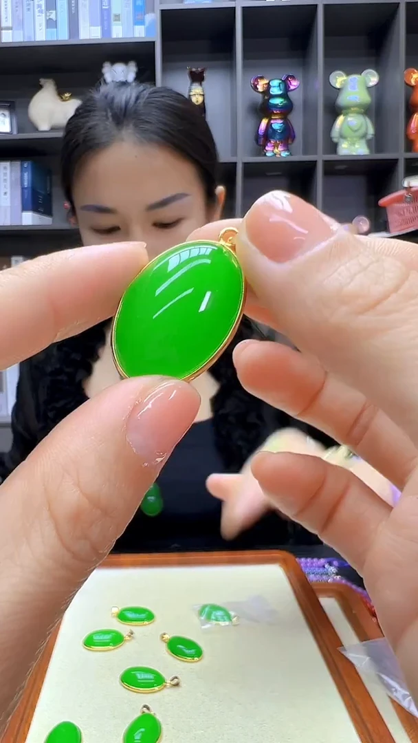 翡翠14K金镶嵌颈饰丹丹diy劲饰