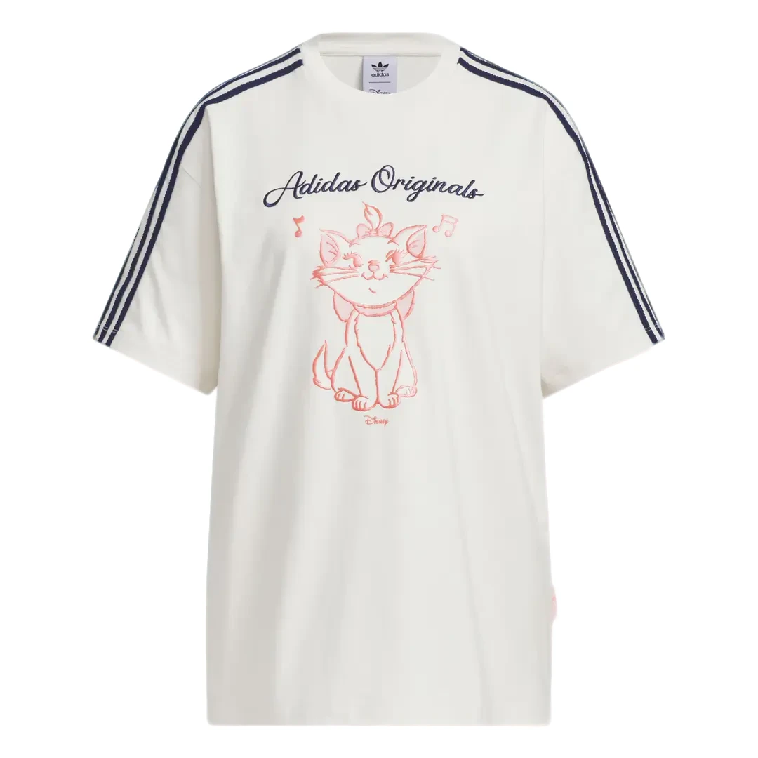 adidas/阿迪达斯三叶草 迪士尼玛丽猫联名宽松短袖圆领T恤KC3099