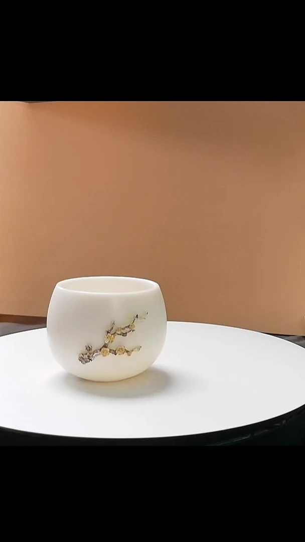 一味*有点复杂工艺的羊脂玉瓷主人杯