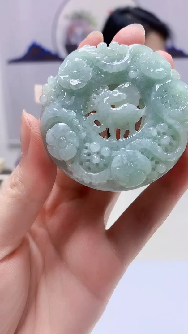 【闪购商品】定制翡翠未镶嵌3123zm-毛货挂件145