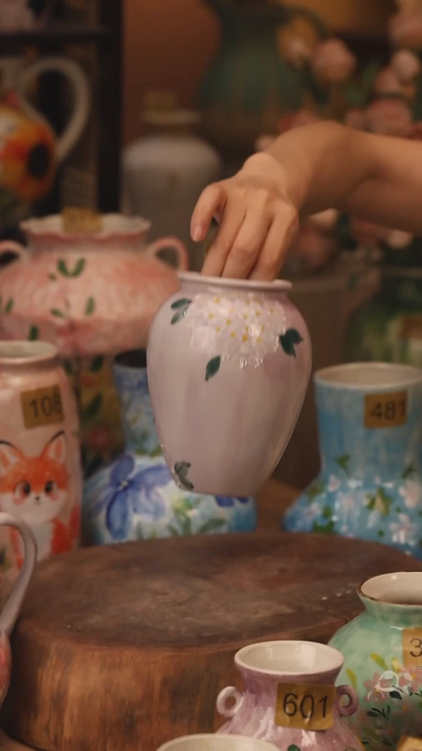陶瓷172景德镇设计师手作花器摆件侘寂风