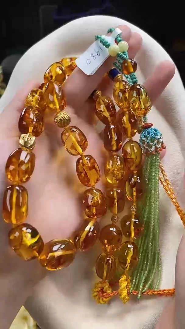 琥珀颈饰未镶嵌项链