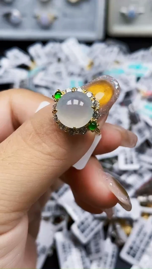 银S925镶嵌戒指翡翠5859