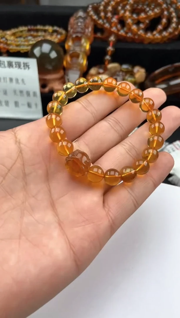 【闪购商品】琥珀手链未镶嵌貔貅珠手串