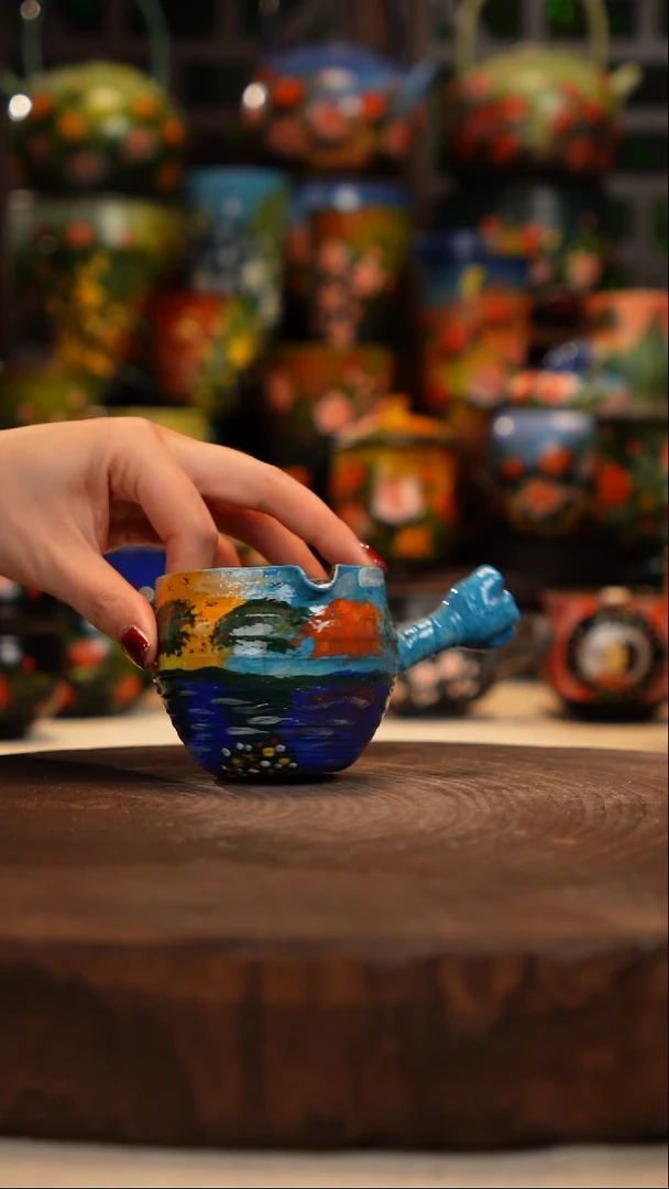 油画  釉下彩   杯子