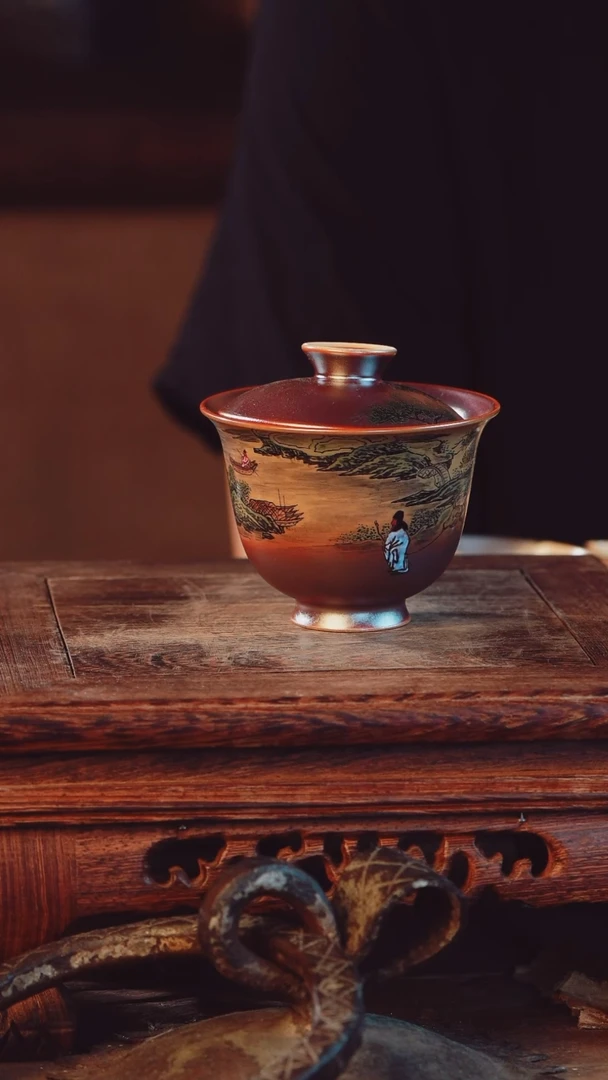 老昌号柴烧手工手绘茶器