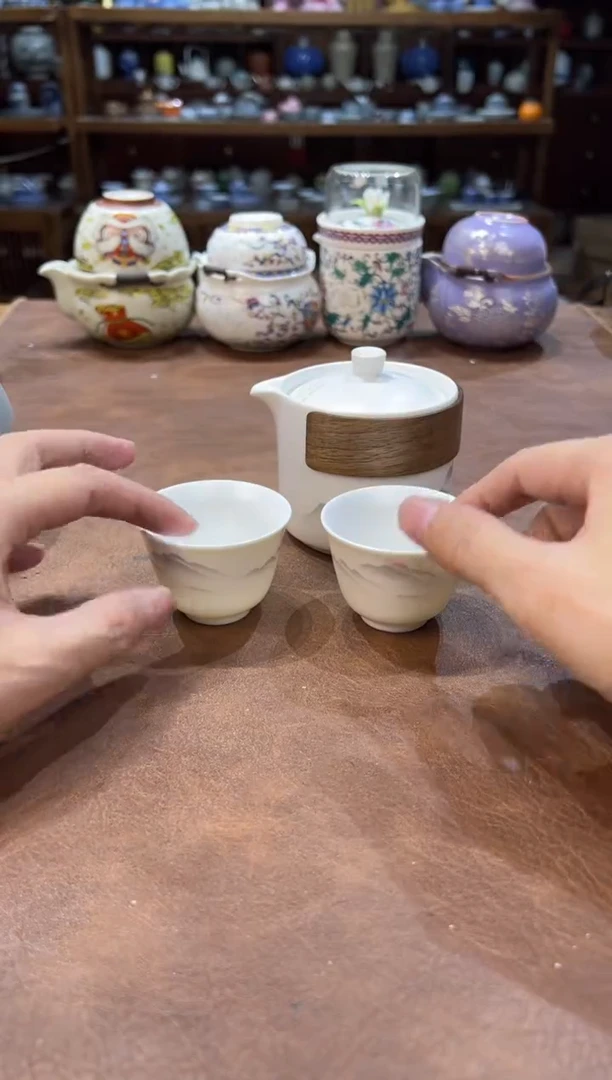 真的很便宜超好看会开片的旅行茶具