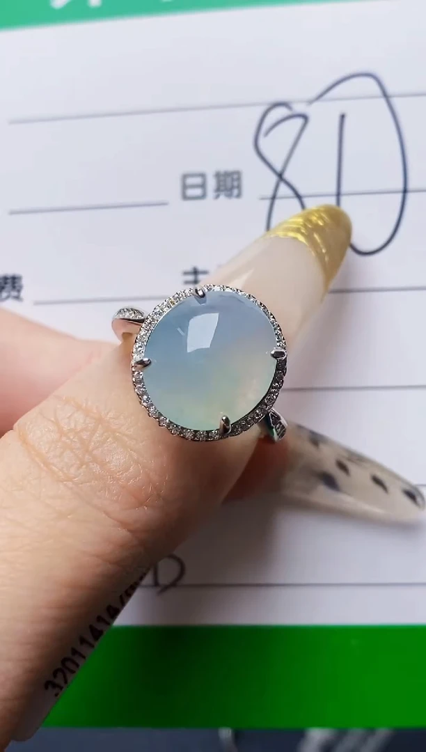 银S925镶嵌戒指翡翠1393