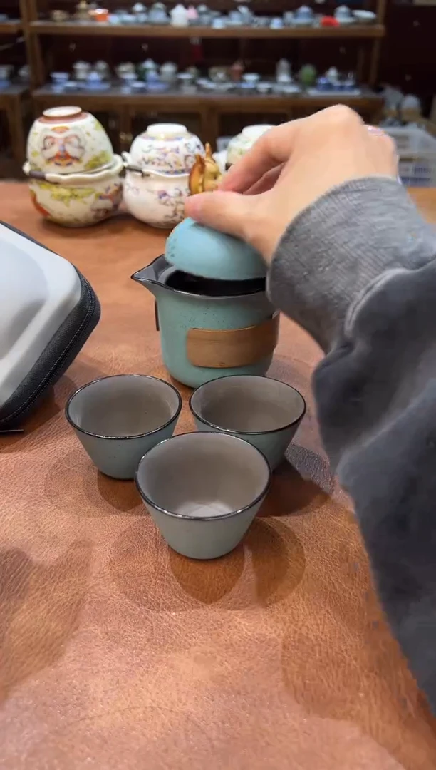 真的很便宜会开片的旅行茶具