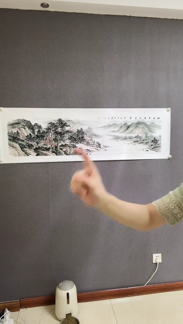 国画手绘仿古国画《桃溪春暖图》