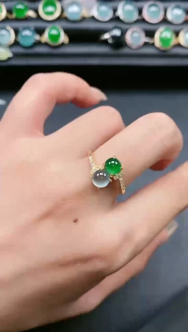 翡翠戒指银S925镶嵌11111111