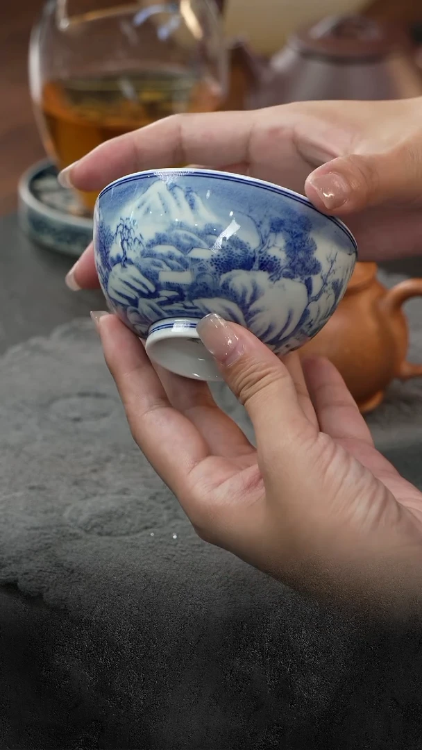 杯子三更有梦|青河柴窑  大雪景杯