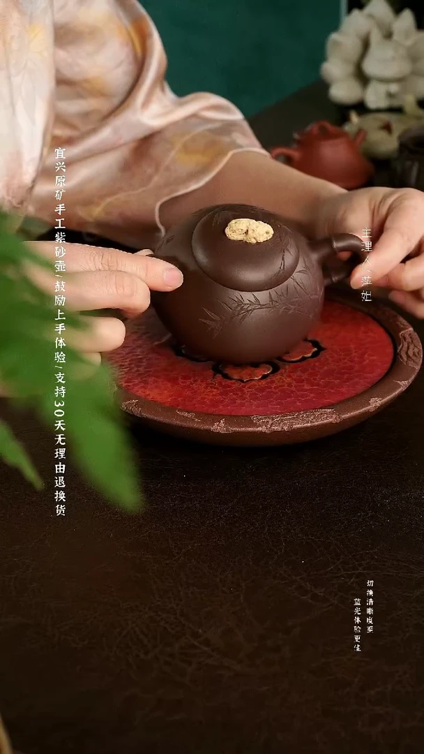 茶壶紫砂诺**舟 竹石 深井老紫泥