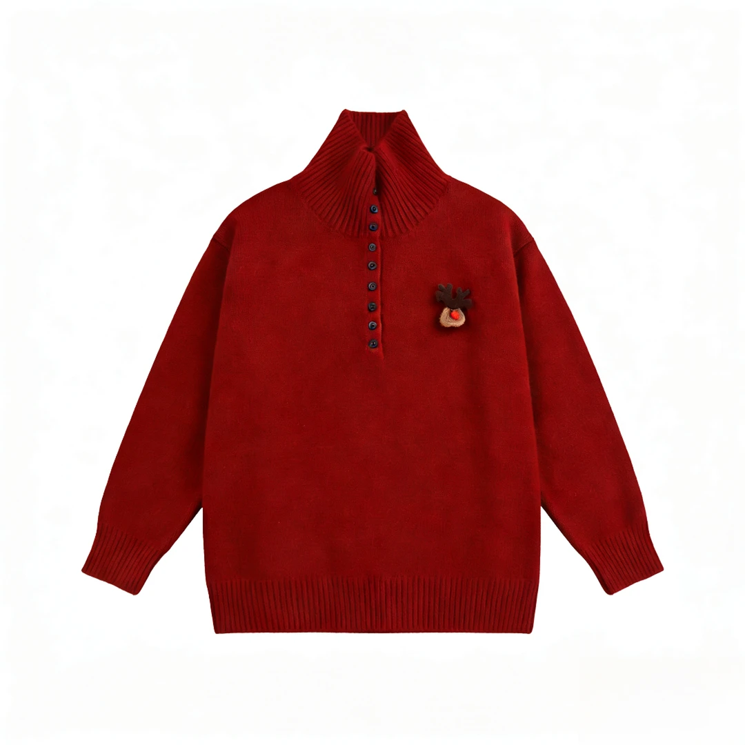【2025冬款新品】青少年儿童时尚洋气宽松简约韩版毛衣H5129