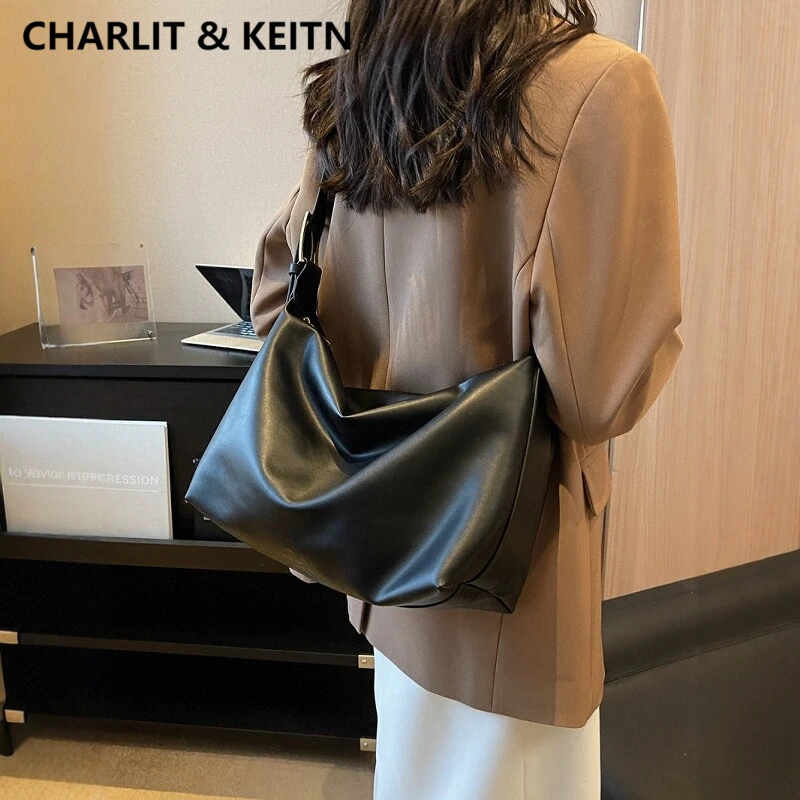 CHARLIT&KEITN真皮包包女式2025新款高端大气斜挎包托特包包女款