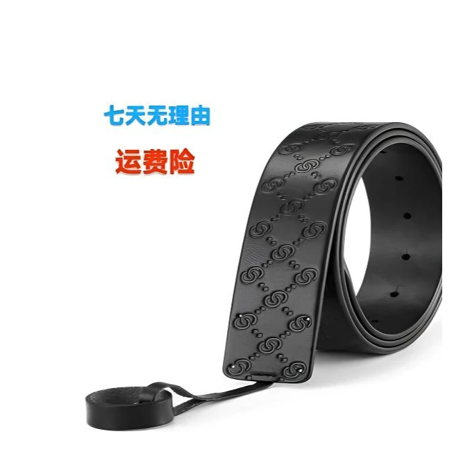 G+高端男士3.8宽真皮腰带商务休闲时尚百搭压花印花真皮皮带