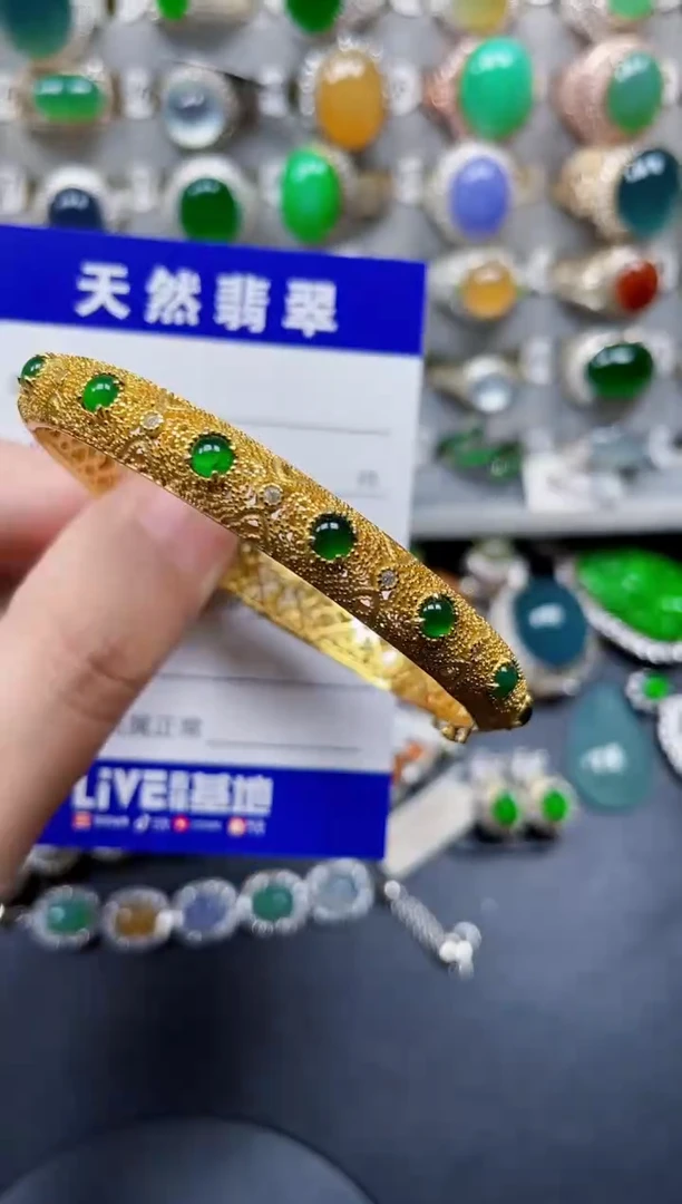 银S925镶嵌手镯翡翠234