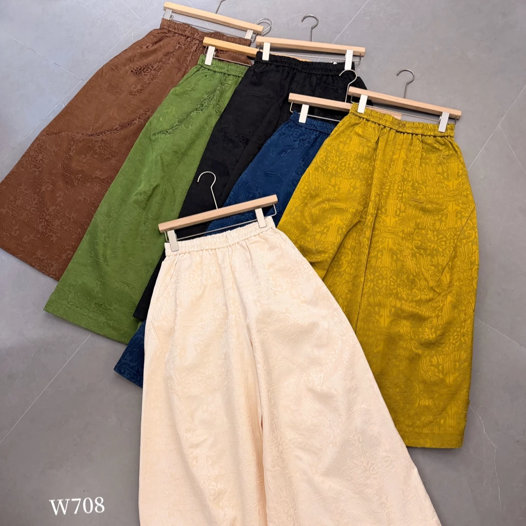 【提花阔腿裤】新款秋冬季裤子保暖休闲时尚女阔腿裤子708