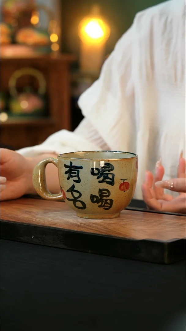 杯手绘心瓷陶瓷浮力