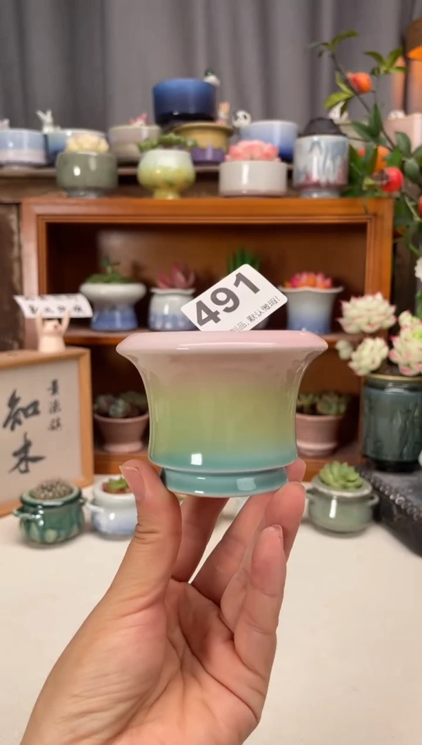瓷片491知木小芳花盆