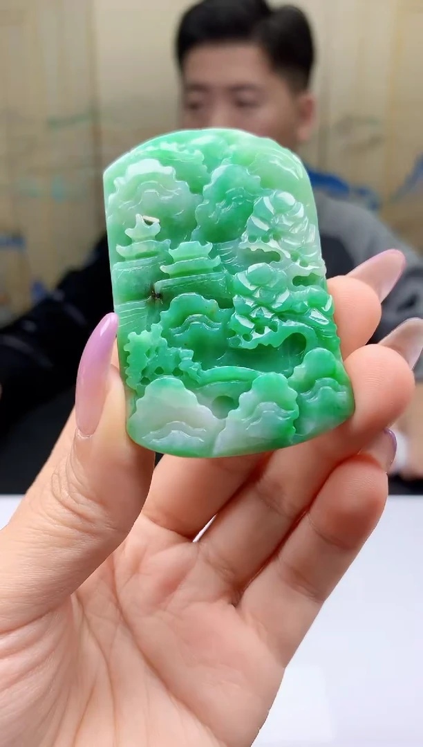 【闪购商品】定制翡翠未镶嵌4917ty-毛货挂件113