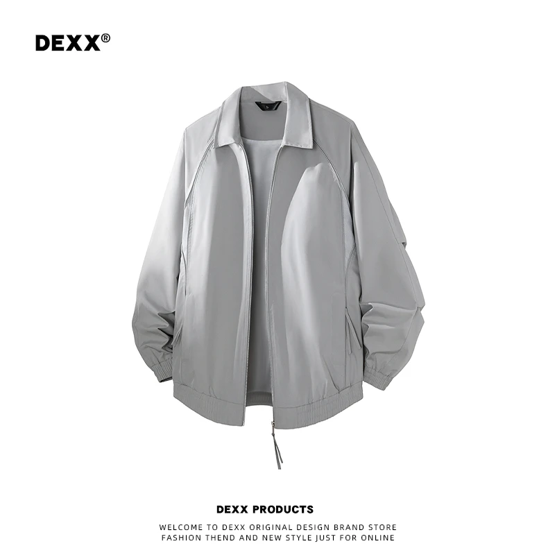 DEXX秋季潮牌高级感翻领夹克宽松正肩cleanfit美式休闲时尚外套