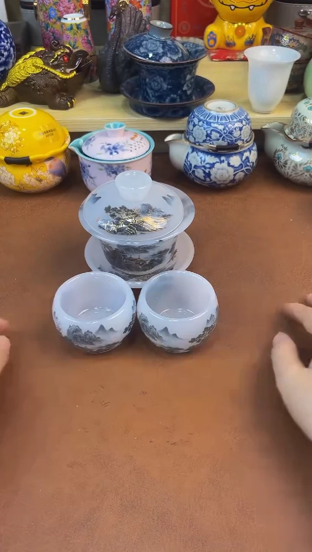 陶瓷茶具摆件旅行套组