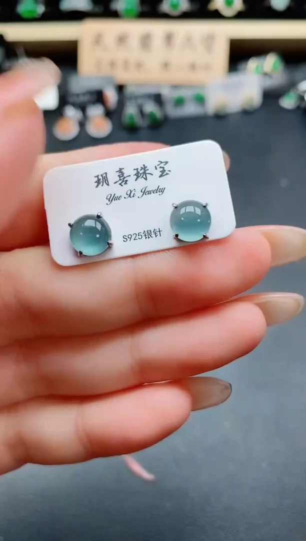 银S925镶嵌戒指翡翠1