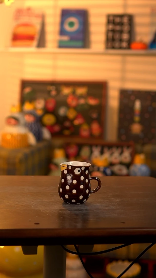 .喜上陶社白眼鸟公道杯子