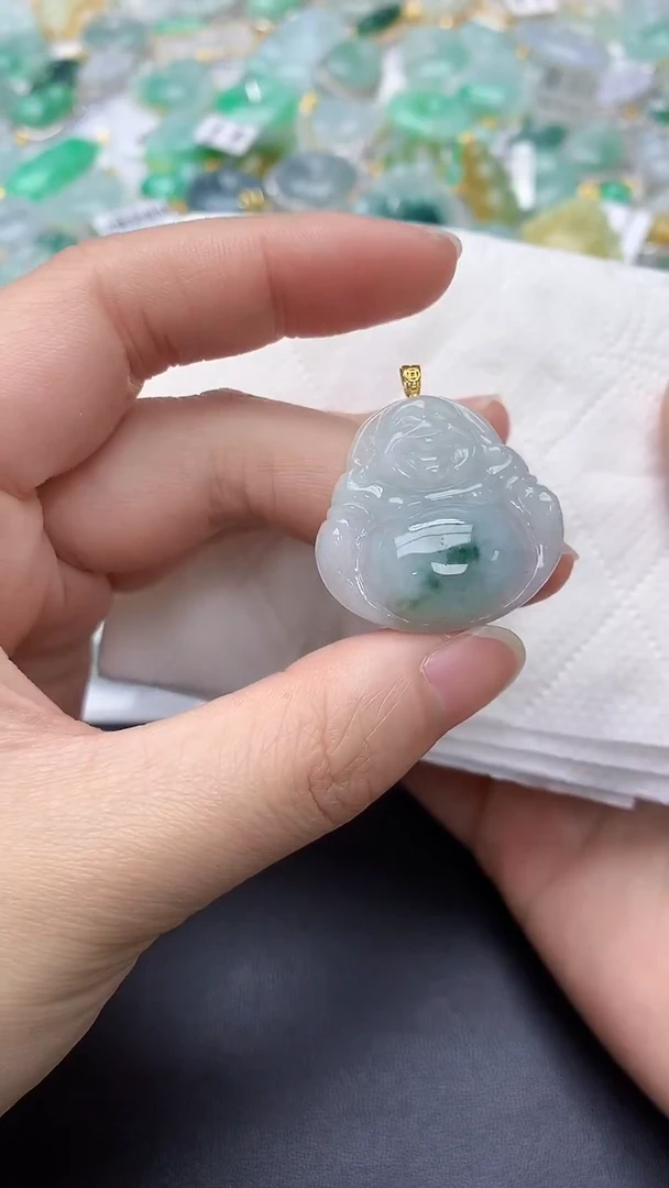 颈饰银S925镀金镶嵌翡翠天然缅甸A货百元以上9元证书费自理