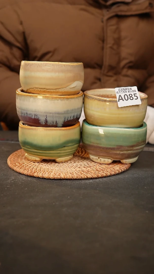 【闪购商品】瓷片085泥泥手工花盆