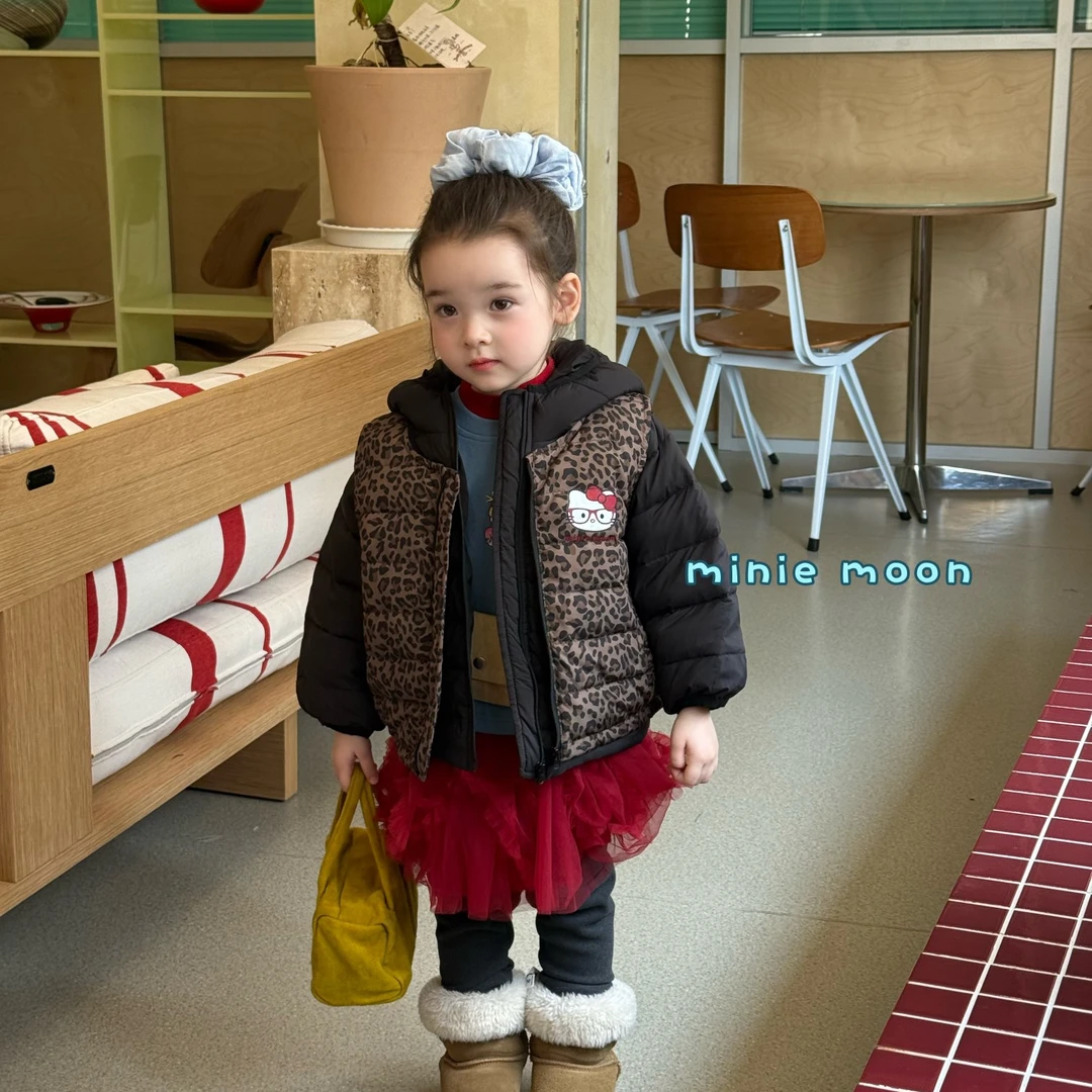 24小时发minie moon正品小月亮冬季女童豹纹羽·绒服汉服51216