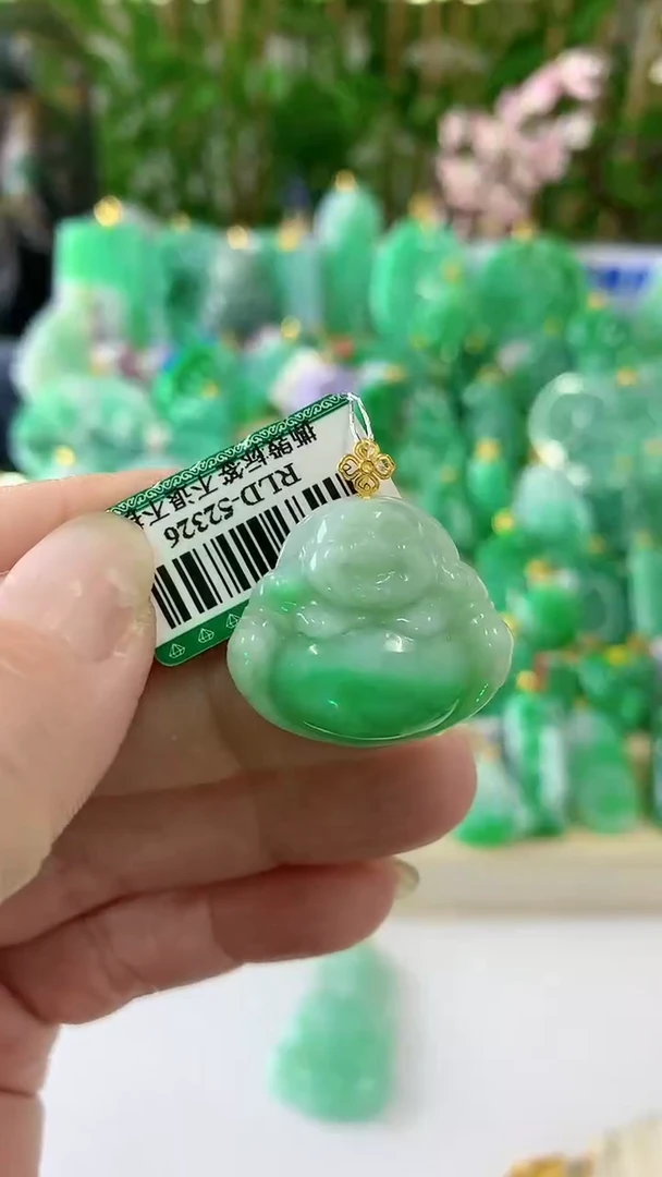 【闪购商品】翡翠颈饰18K金镶嵌挂件