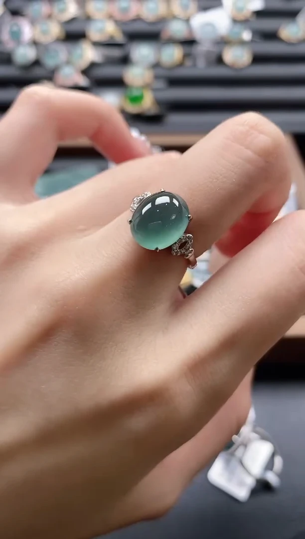 【闪购商品】翡翠戒指银S925镶嵌51511