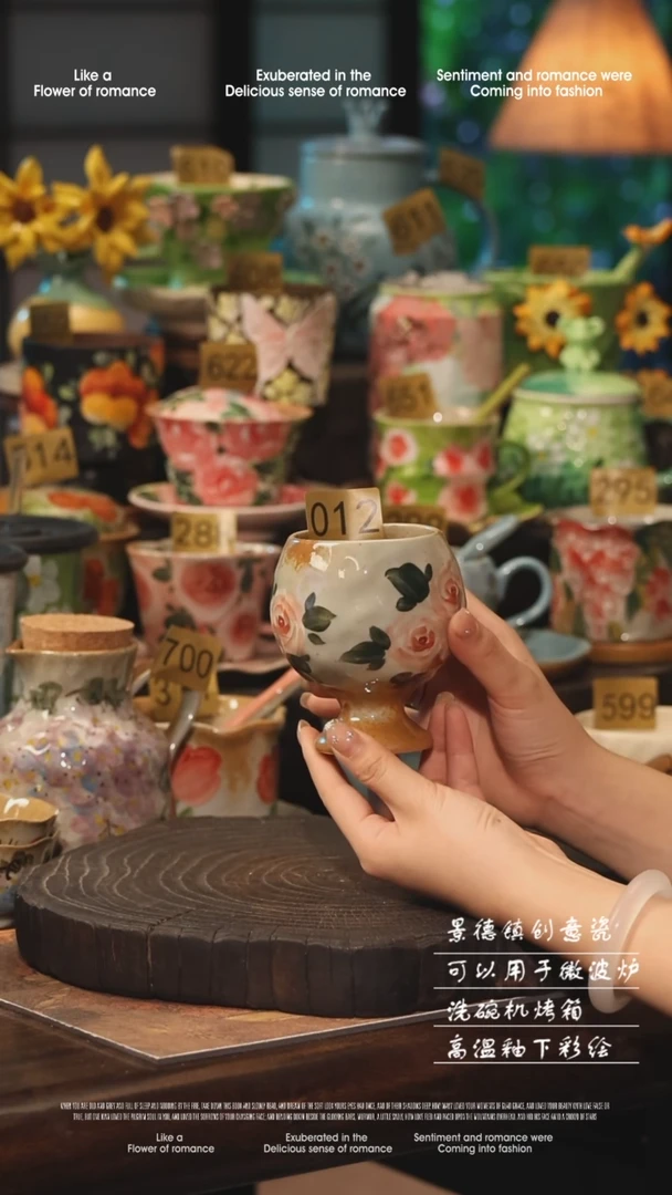 陶瓷景德镇高温釉下彩手工手绘款式