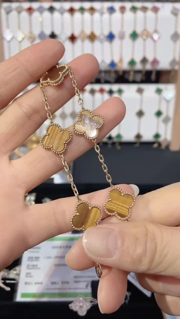 18K金镶嵌木变石手链木变石K黄