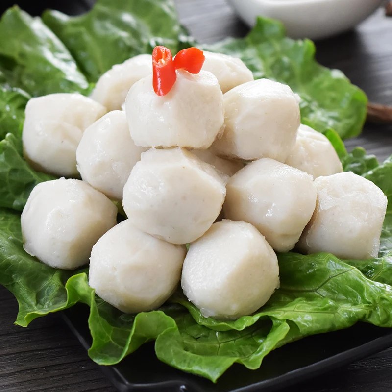 湖北荆州特产淡水鱼丸手工纯鱼丸子鱼蛋手打教学鱼园火锅食材店面