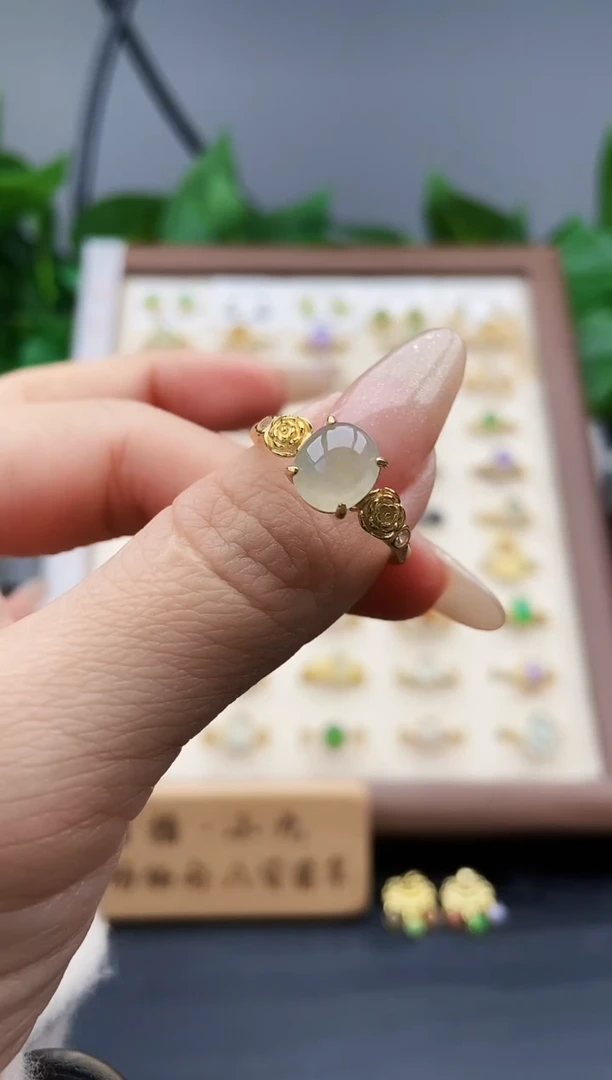 银S925镶嵌戒指翡翠12