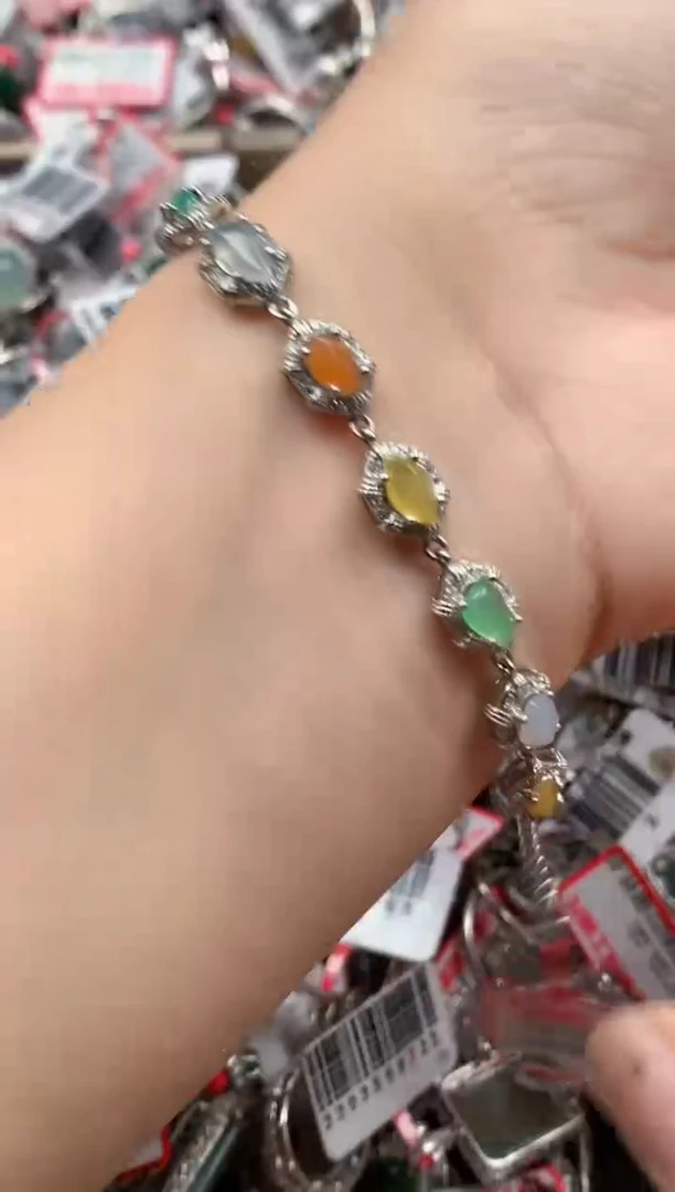 银S925镶嵌戒指翡翠天然A货缅甸翡翠