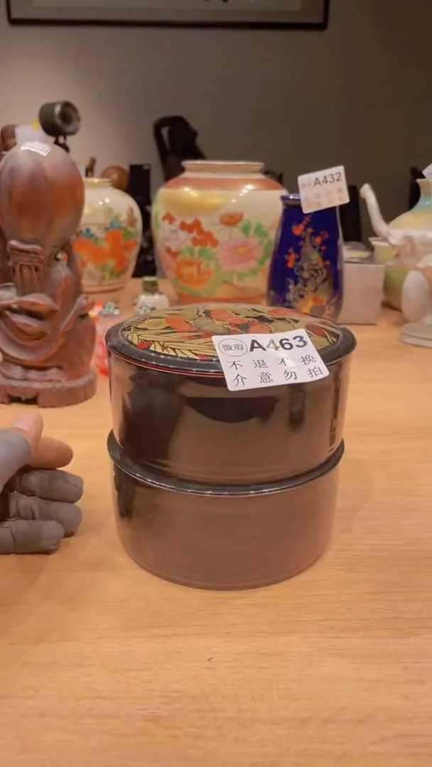 瓷片摆件木器瓷器置物