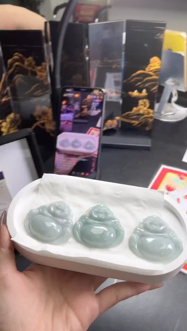 【闪购商品】翡翠挂件未镶嵌大佛公FL09多样性发其一CP配绳