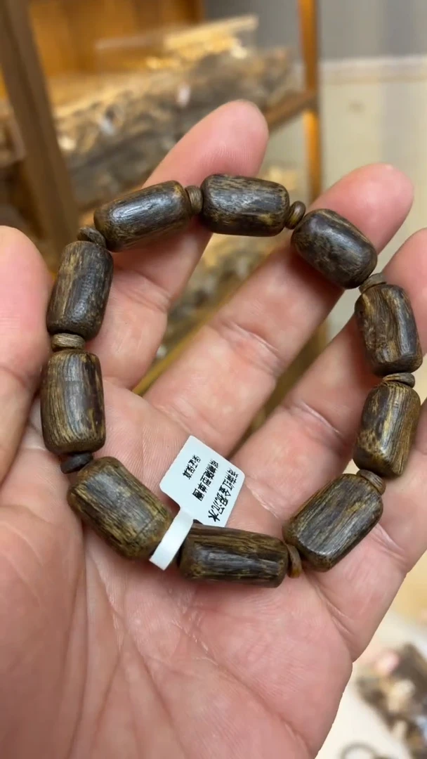 沉香手串 海南红金猊随型单圈沉水多样性发其一