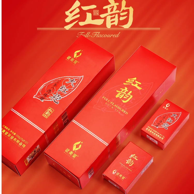 武夷星红韵大红袍竖条装108g12泡自饮接待商用茶叶茶礼武夷岩茶