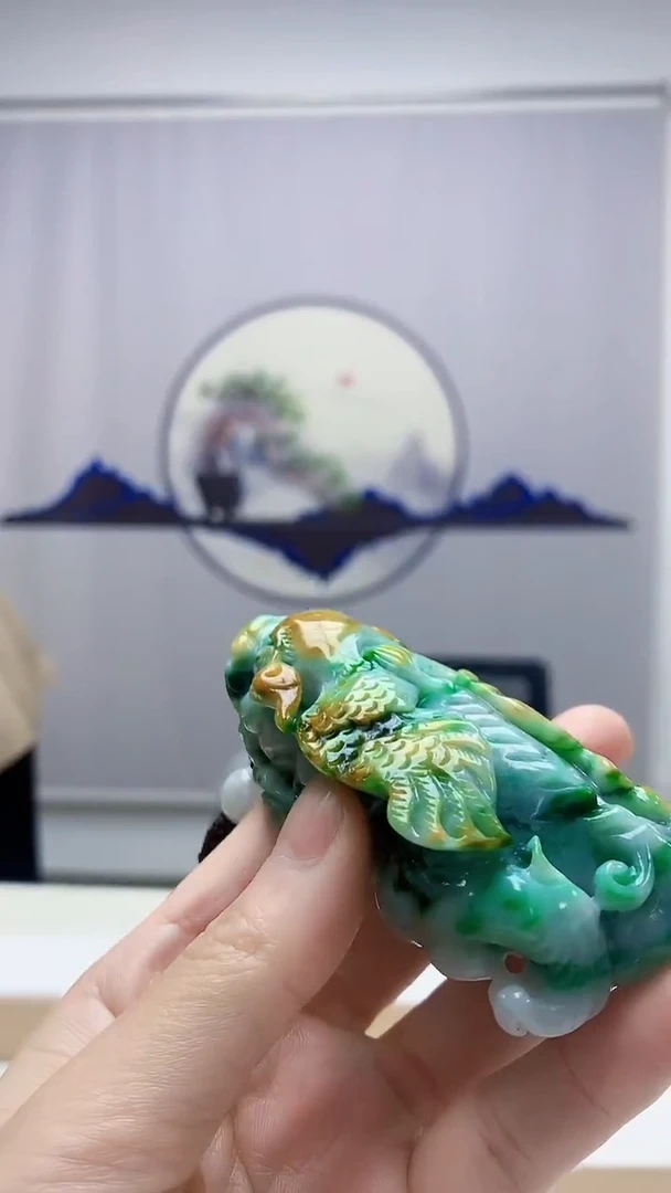 未镶嵌定制翡翠4829DD-毛货挂件150