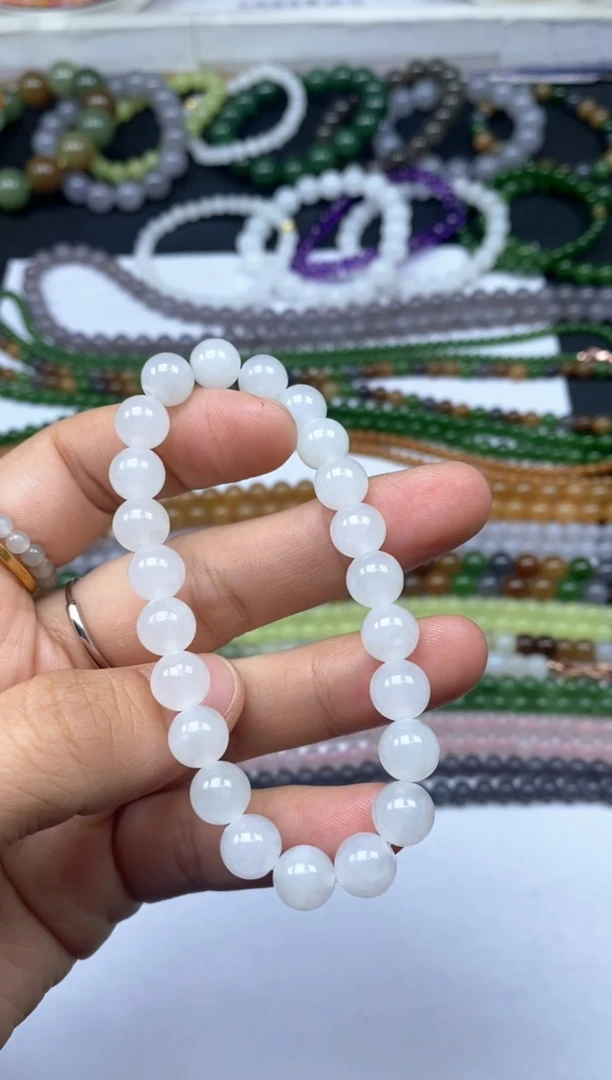 颈饰未镶嵌和田玉雪欣散珠定制diy