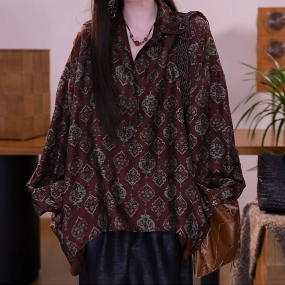 【紫荆】新中式原创设计气复古质百搭时尚显瘦休闲宽松夏季上衣