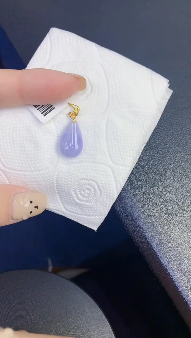 颈饰18K金镶嵌翡翠缅甸天然翡翠A货